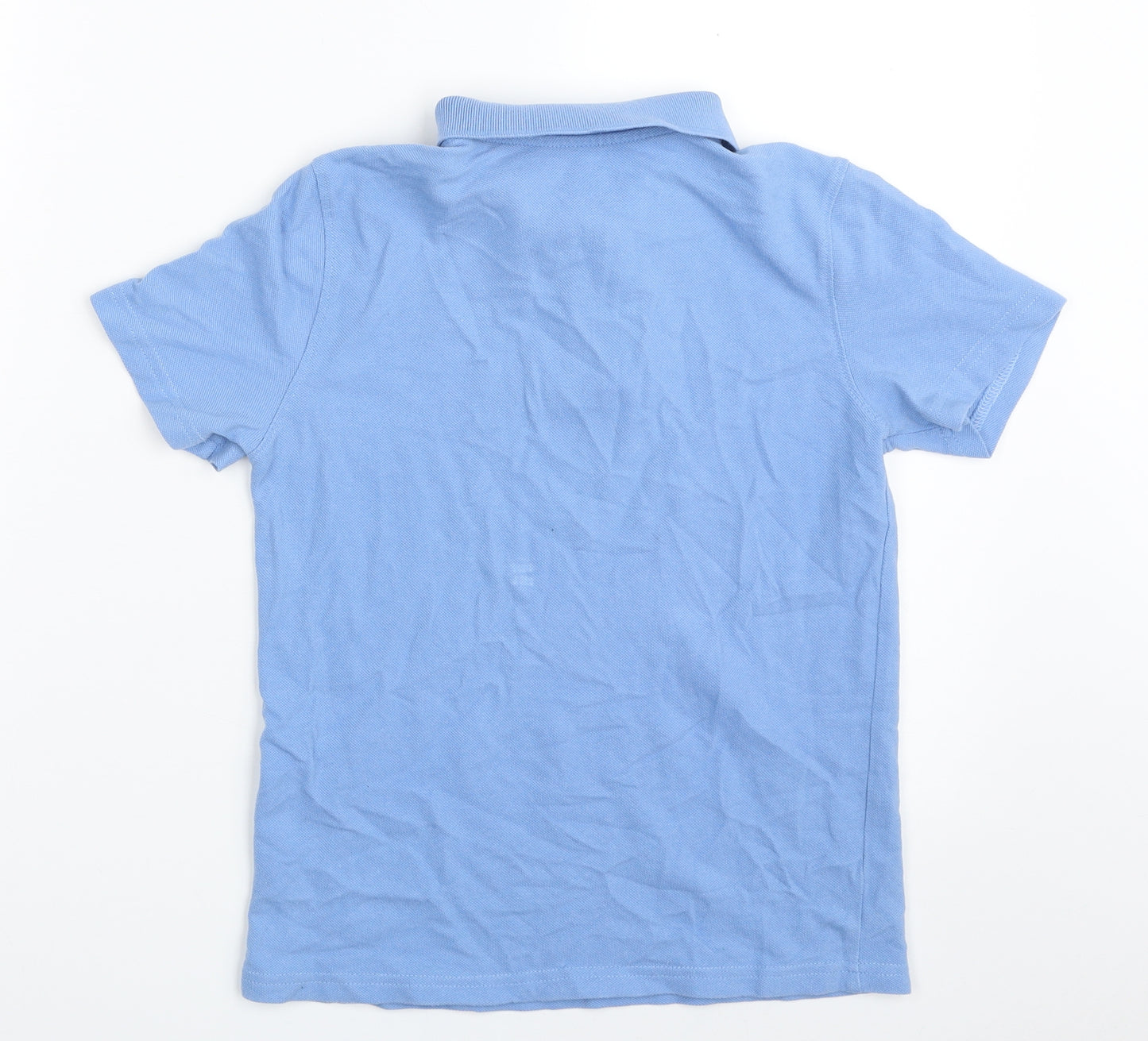 F&F Boys Blue  100% Cotton Pullover Polo Size 10-11 Years Collared Button