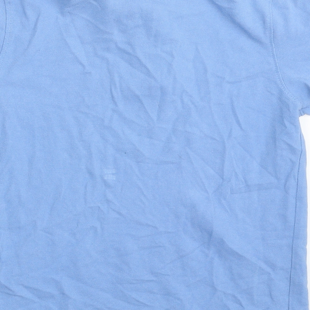 F&F Boys Blue  100% Cotton Pullover Polo Size 10-11 Years Collared Button