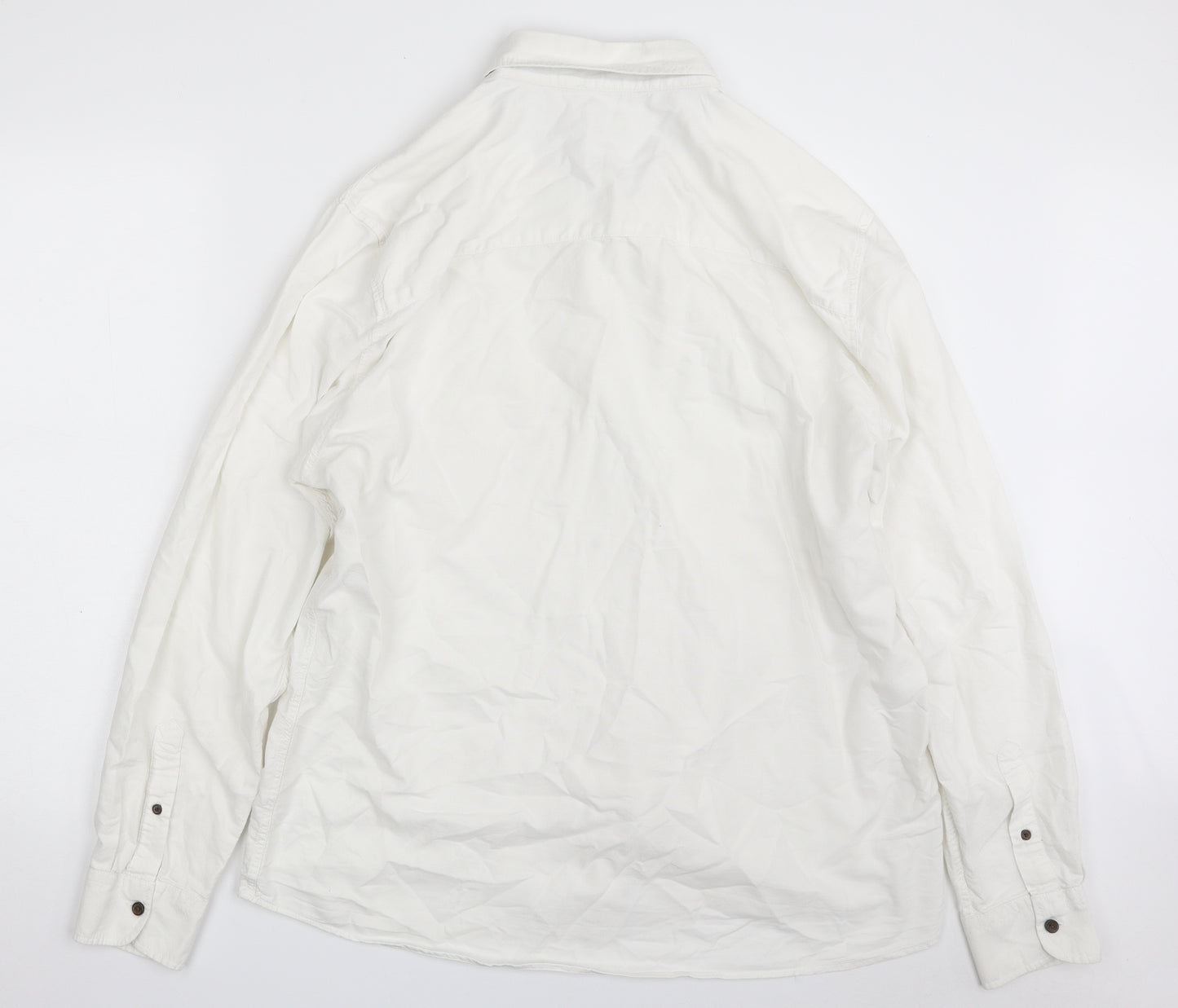 Matalan Mens White  Cotton  Button-Up Size XL Collared Button