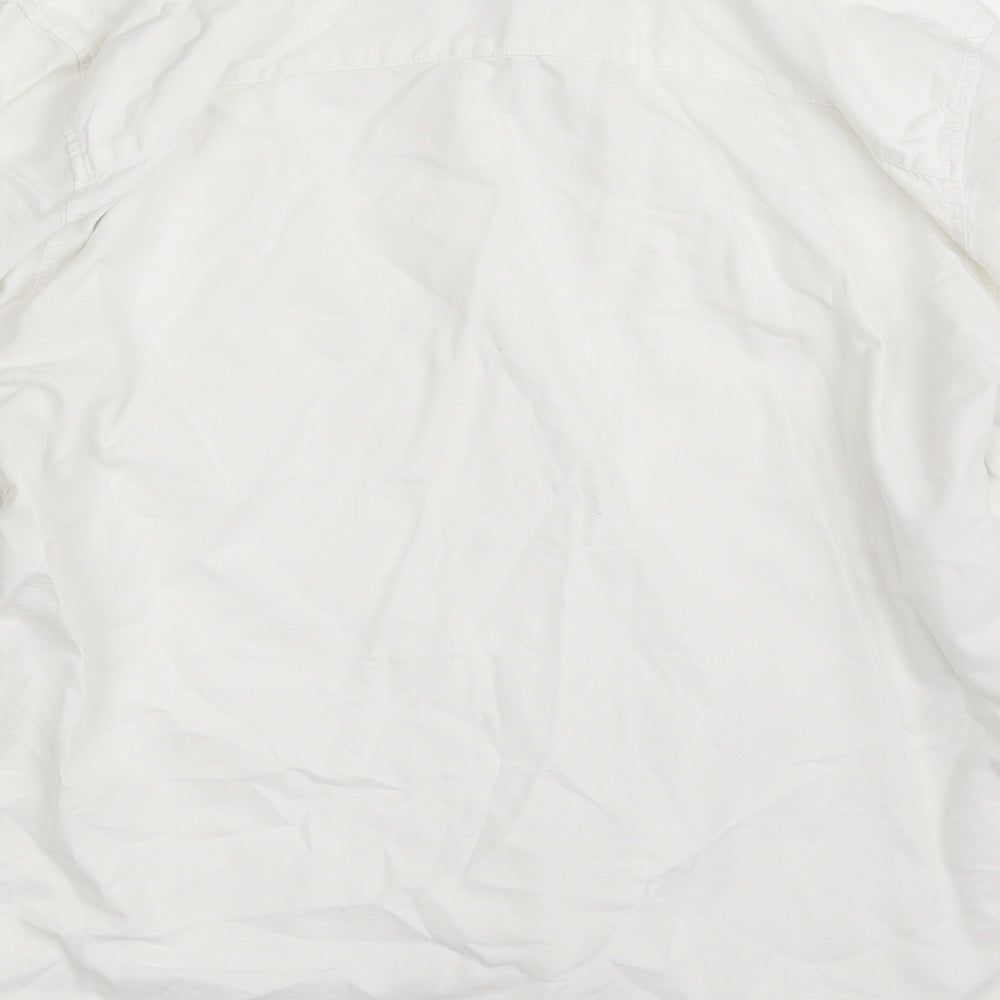 Matalan Mens White  Cotton  Button-Up Size XL Collared Button