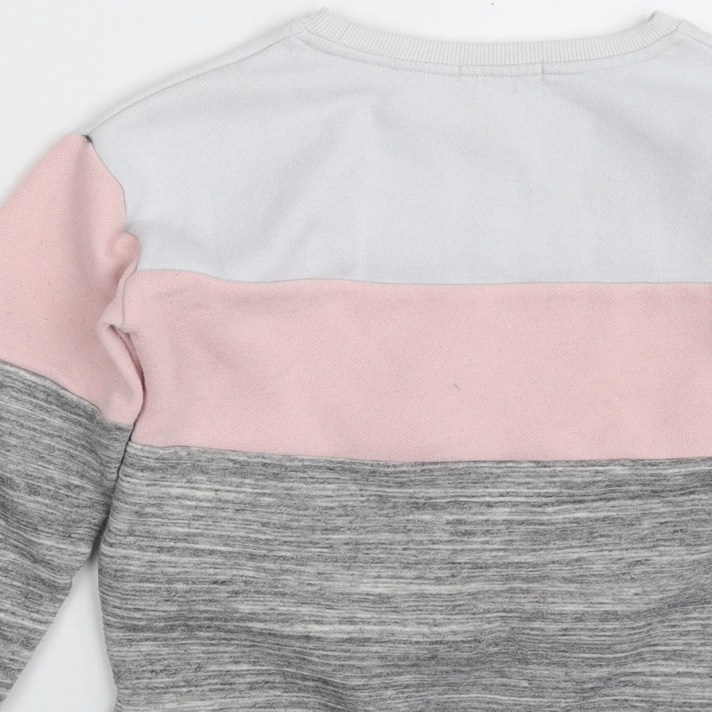 Primark Girls Grey Colourblock Polyester Pullover Sweatshirt Size 6-7 Years  Pullover - Forever Happy