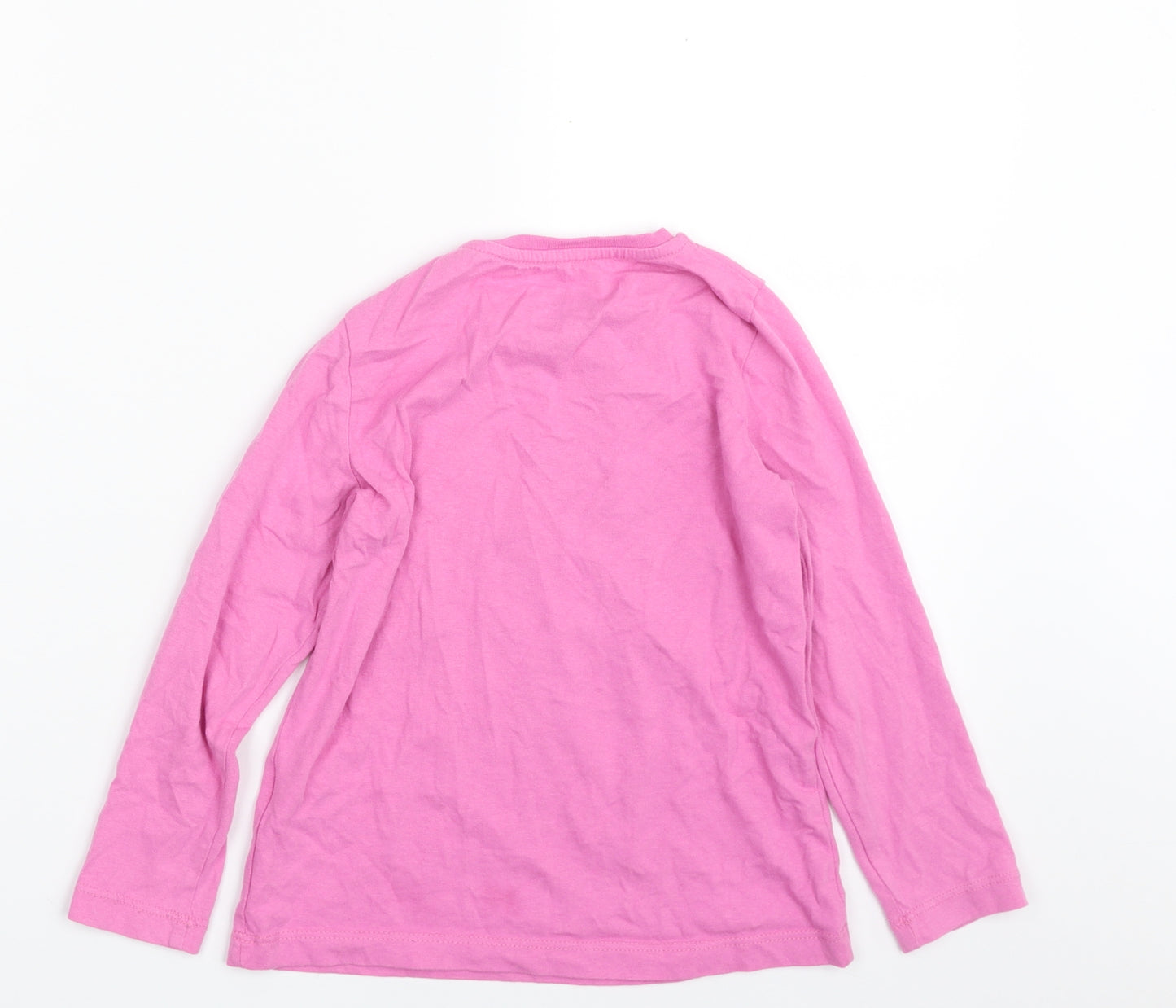 Primark Girls Pink  100% Cotton Pullover T-Shirt Size 5-6 Years Crew Neck Pullover - ROCK ON!