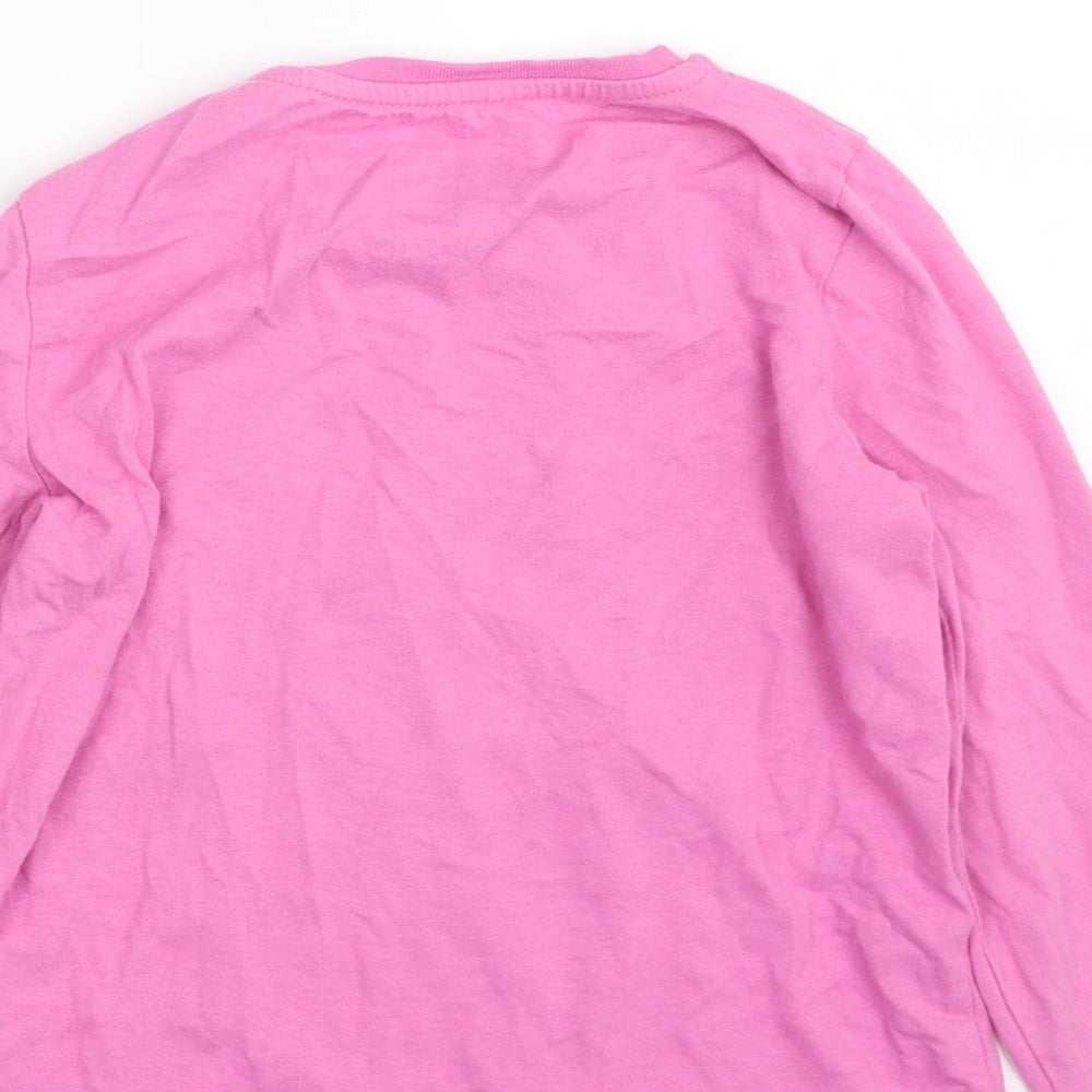Primark Girls Pink  100% Cotton Pullover T-Shirt Size 5-6 Years Crew Neck Pullover - ROCK ON!