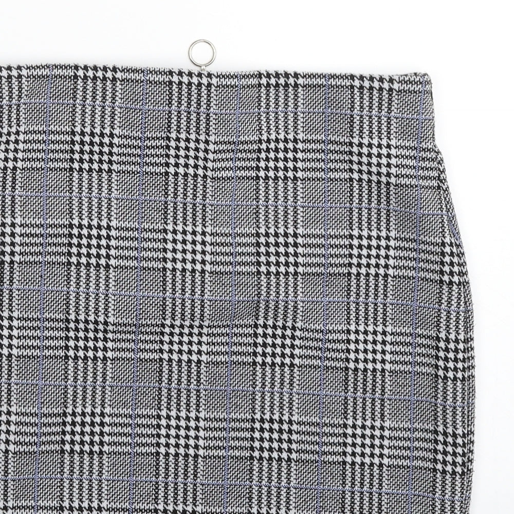 New Look Girls Grey Houndstooth Polyester Straight & Pencil Skirt Size 12-13 Years  Regular Zip