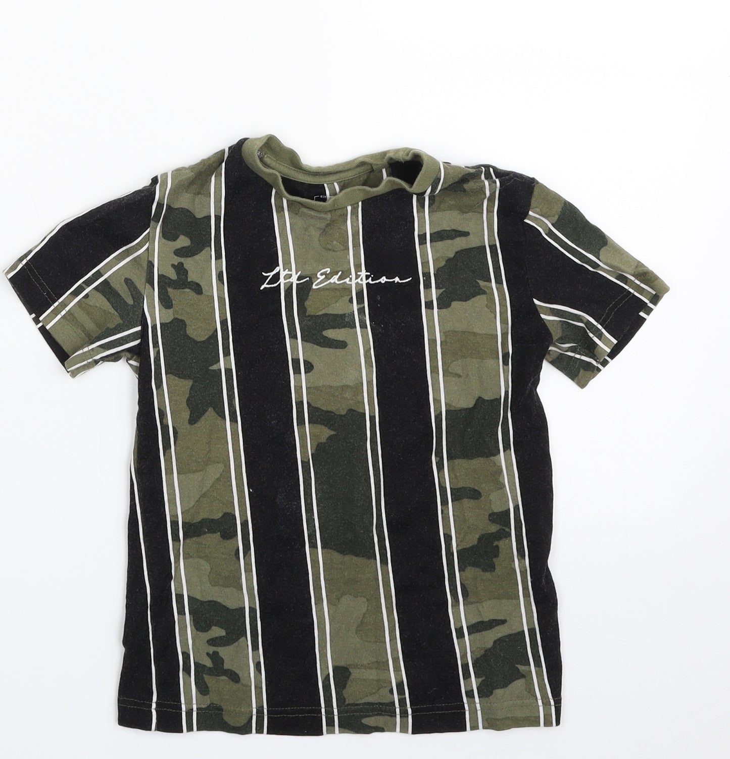 NEXT Boys Green Camouflage 100% Cotton Pullover T-Shirt Size 3 Years Crew Neck Pullover - LIMITED EDITION