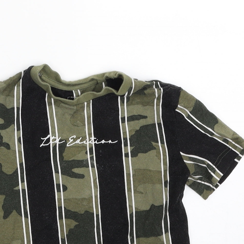 NEXT Boys Green Camouflage 100% Cotton Pullover T-Shirt Size 3 Years Crew Neck Pullover - LIMITED EDITION