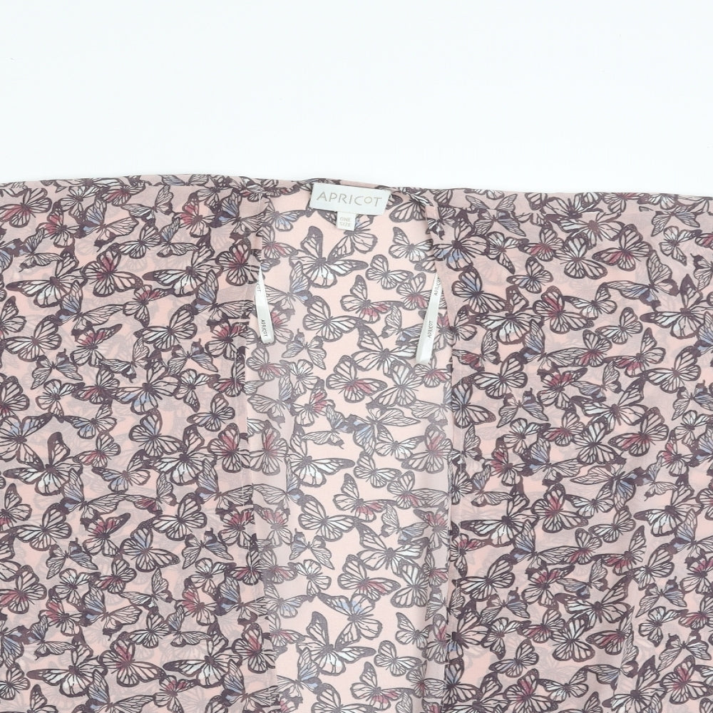 Apricot Womens Pink Animal Print Polyester Kimono Blouse One Size V-Neck
