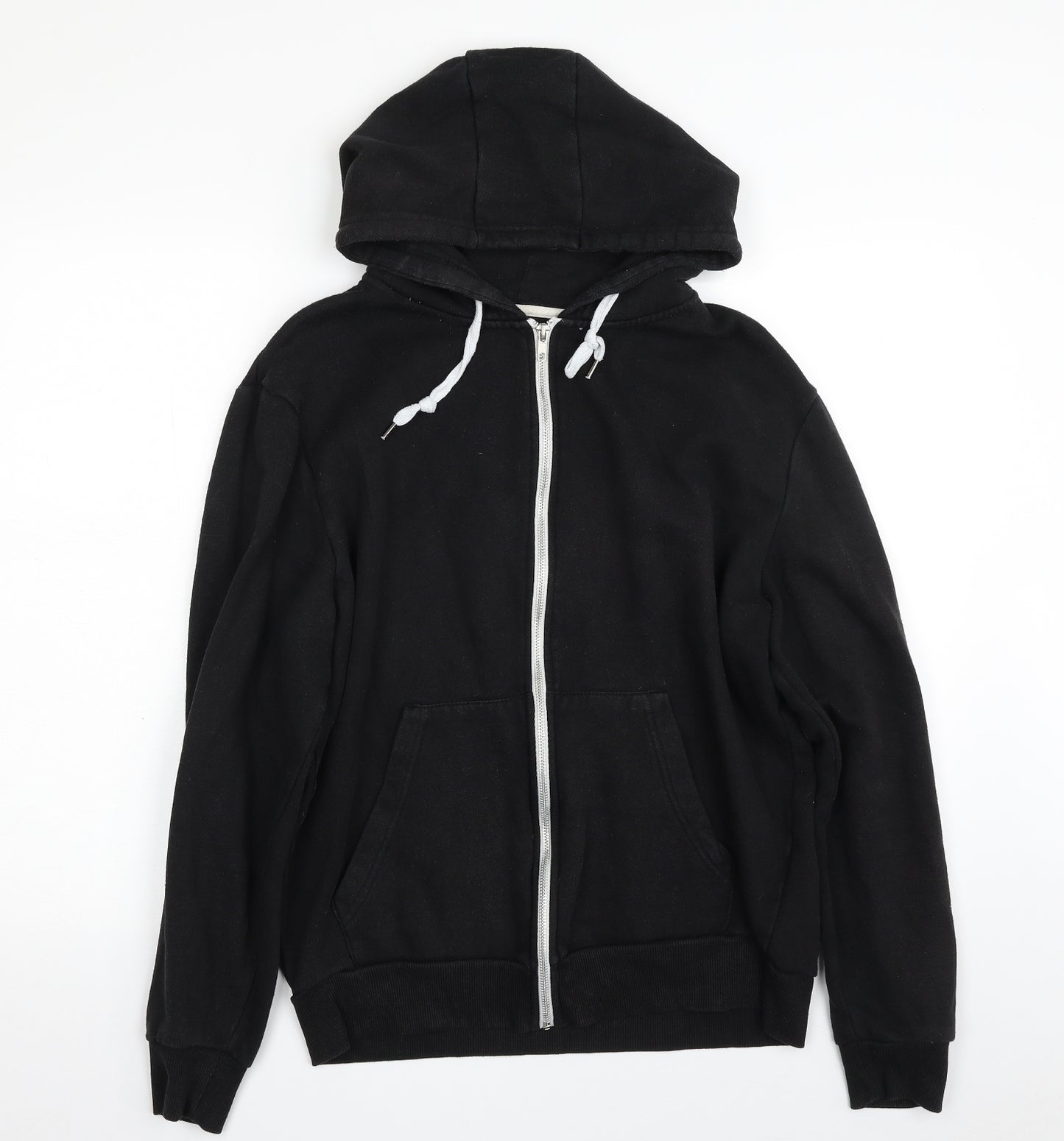 Cedar Wood State Mens Black  Cotton Full Zip Hoodie Size L