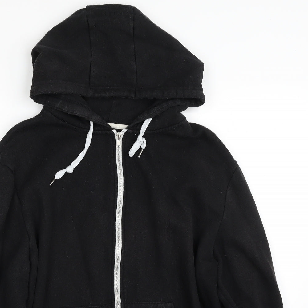 Cedar Wood State Mens Black  Cotton Full Zip Hoodie Size L