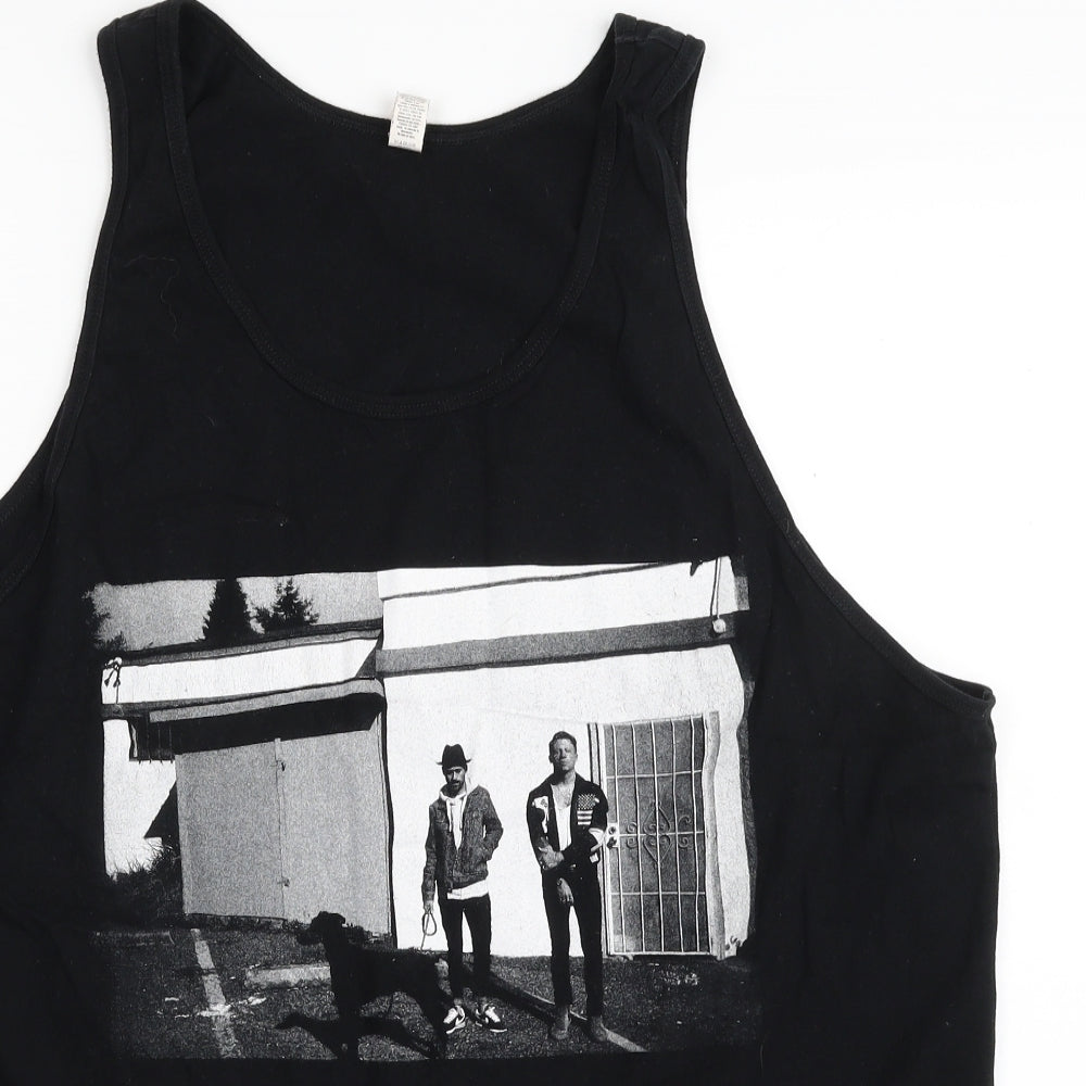 Canvas Mens Black  Cotton  T-Shirt Size XL Crew Neck  - Macklemore & Ryan Lewis Tour