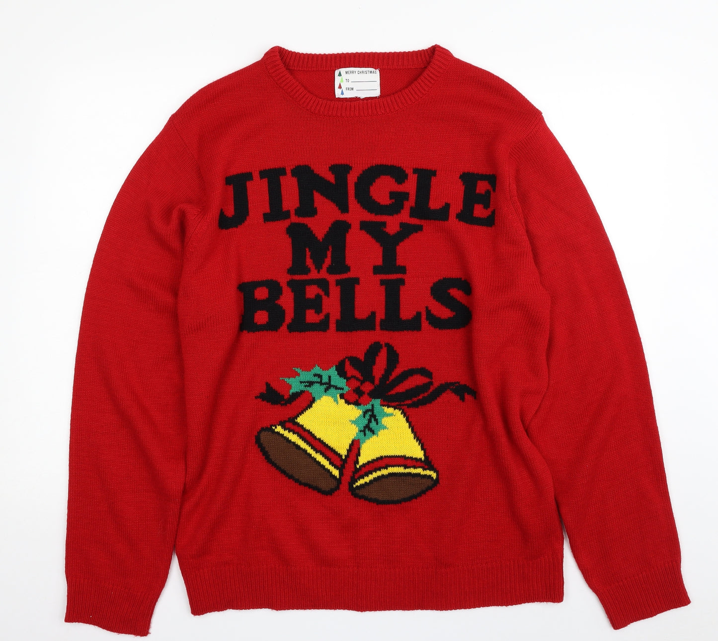 Cedar Wood State Mens Red Crew Neck  Acrylic Pullover Jumper Size 2XL   - Christmas