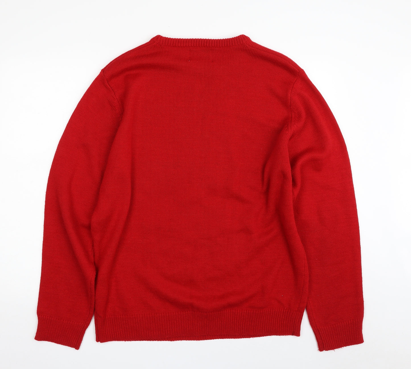 Cedar Wood State Mens Red Crew Neck  Acrylic Pullover Jumper Size 2XL   - Christmas