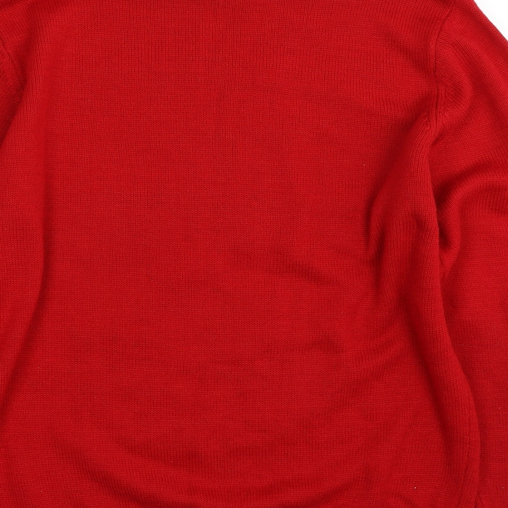 Cedar Wood State Mens Red Crew Neck  Acrylic Pullover Jumper Size 2XL   - Christmas