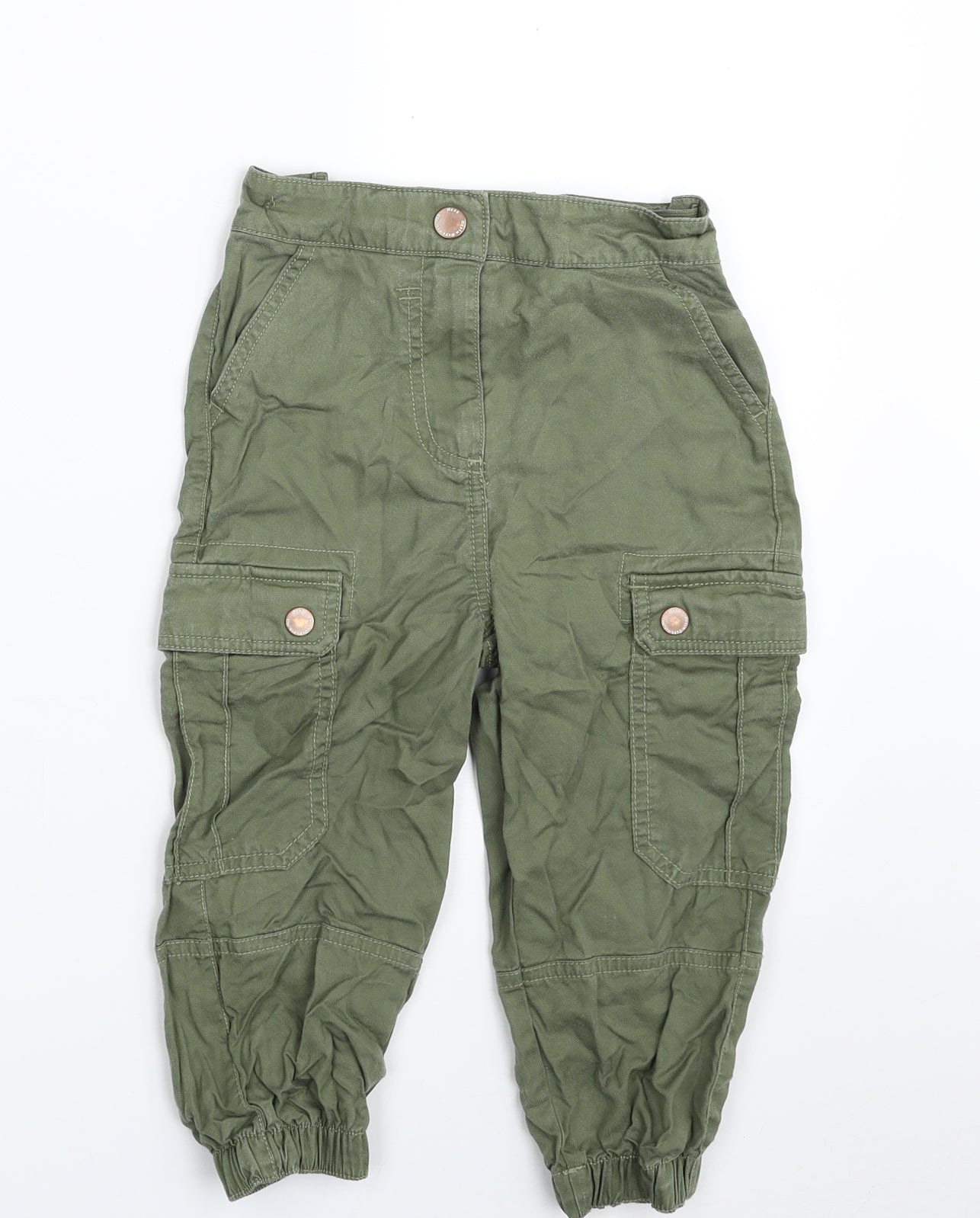 NEXT Girls Green  Lyocell Carrot Trousers Size 4 Years  Regular Zip