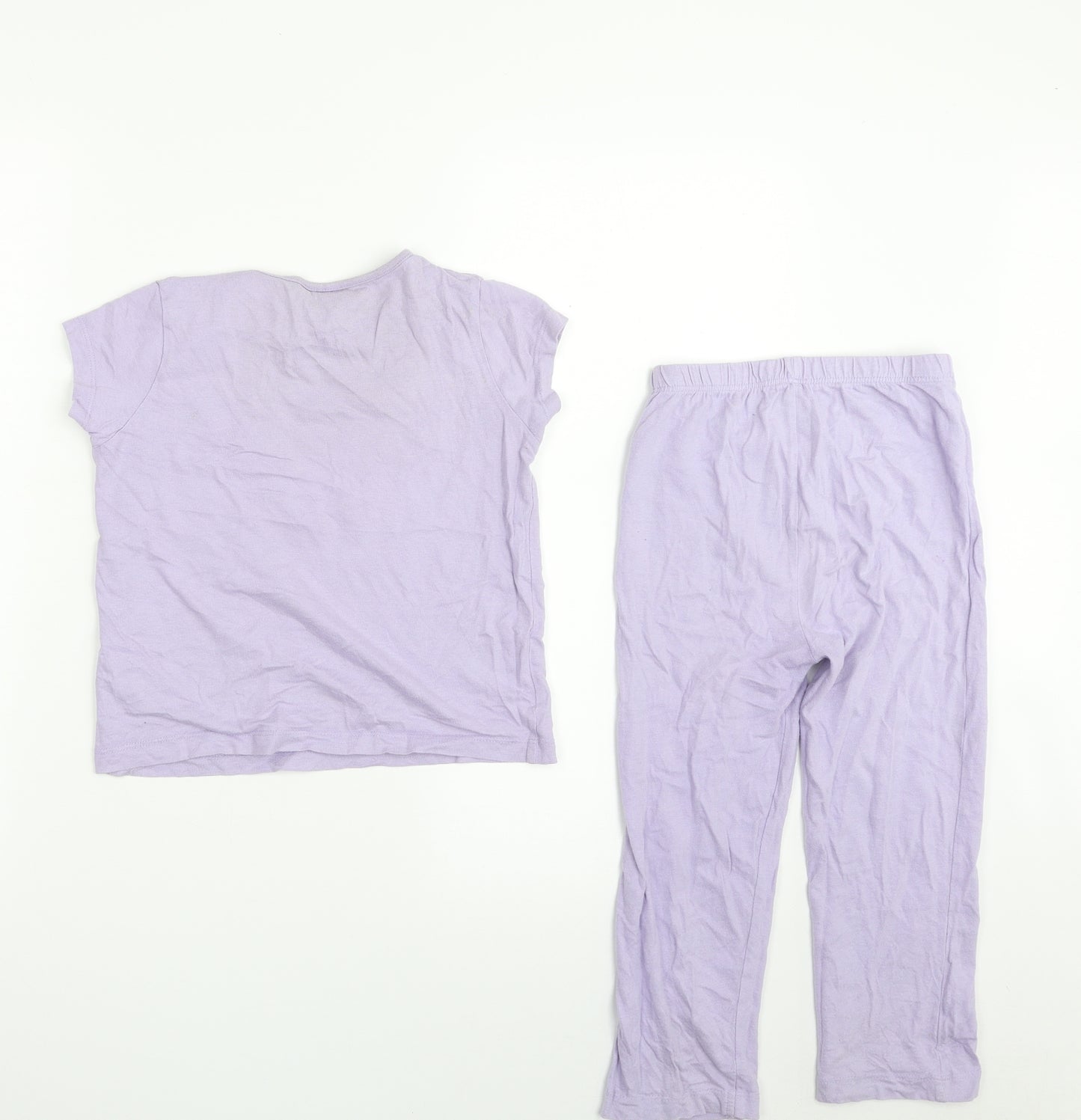 Primark Girls Purple Solid 100% Cotton Top Pyjama Set Size 3-4 Years  Pullover - Minnie Mouse