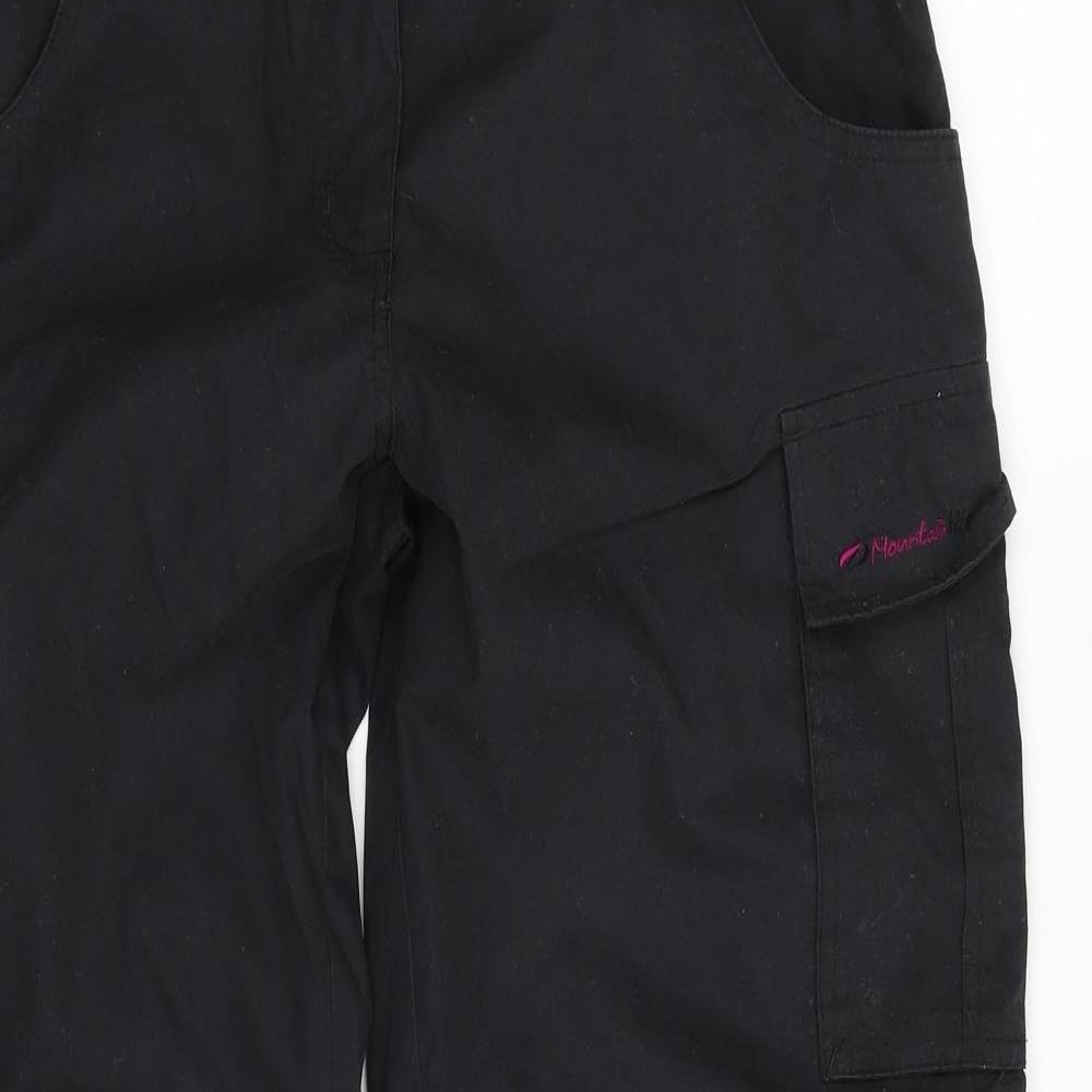 Mountain Life Womens Black  Polyester Rain Trousers Trousers Size 8 L30 in Regular Zip