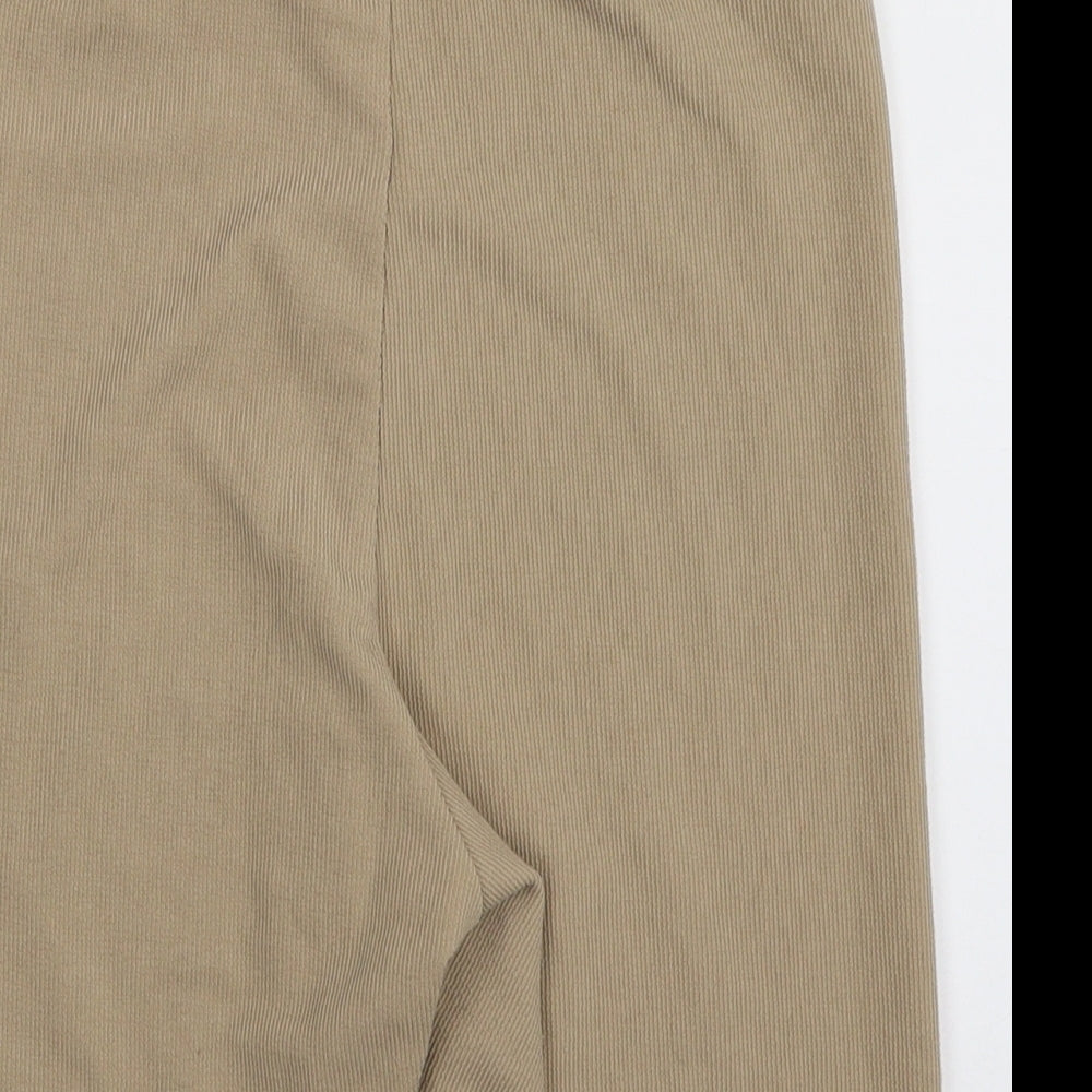 PRETTYLITTLETHING Womens Beige  Polyester Compression Shorts Size 12 L8 in Athletic