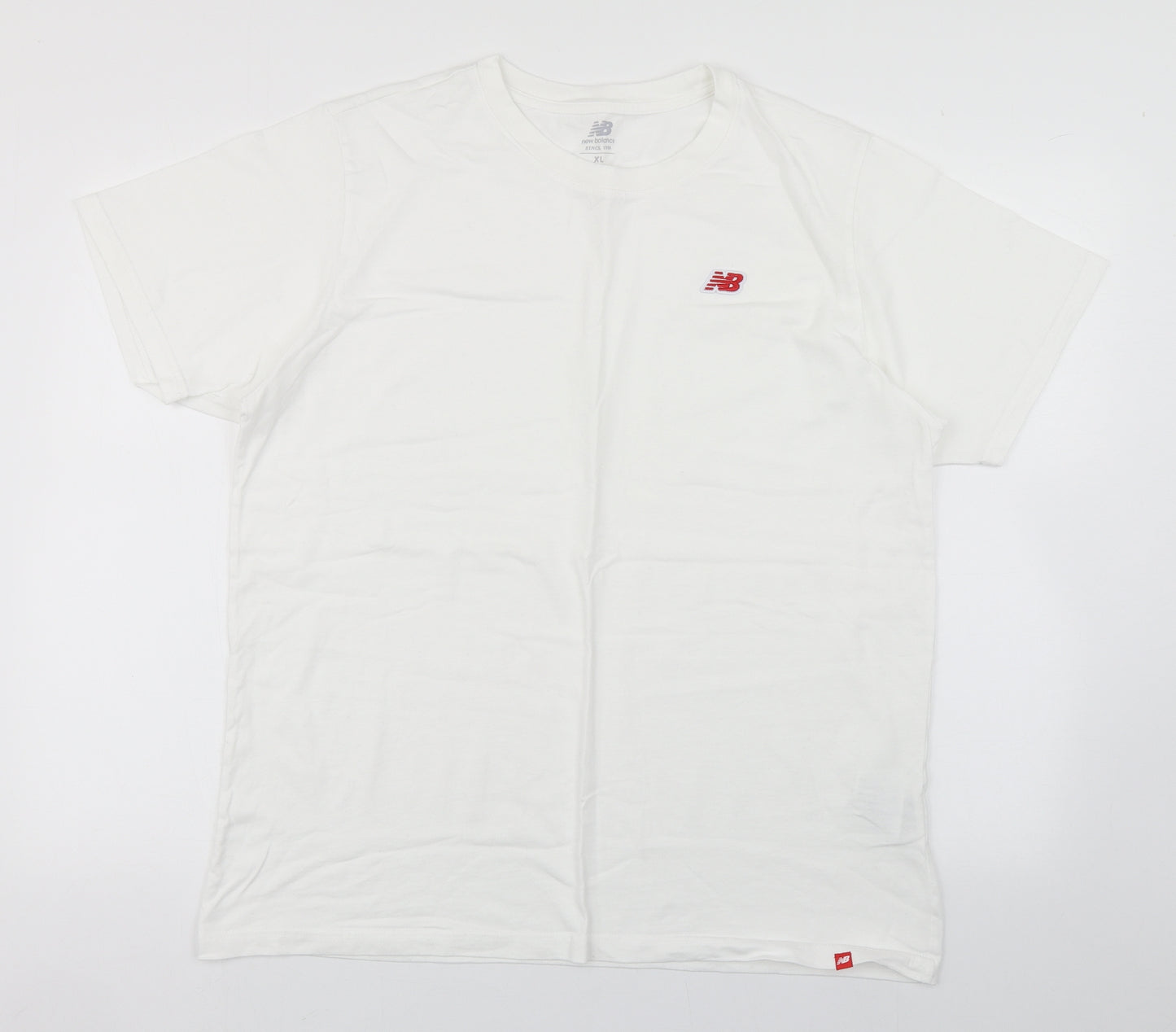New Balance Mens White  Cotton  T-Shirt Size XL Roll Neck
