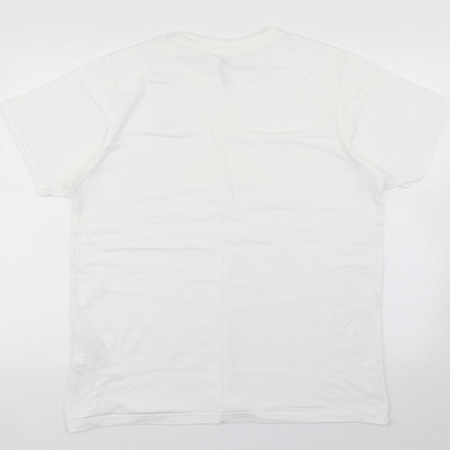 New Balance Mens White  Cotton  T-Shirt Size XL Roll Neck