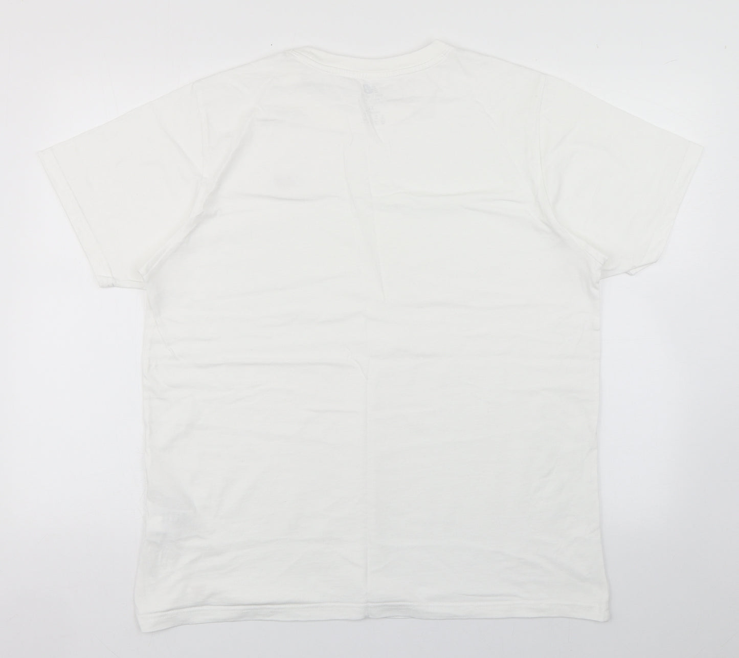 New Balance Mens White  Cotton  T-Shirt Size XL Roll Neck