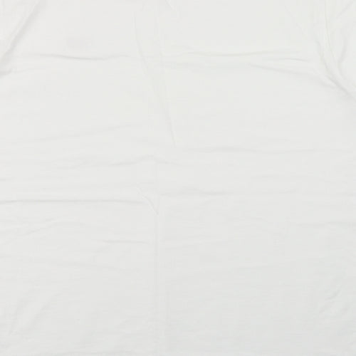 New Balance Mens White  Cotton  T-Shirt Size XL Roll Neck