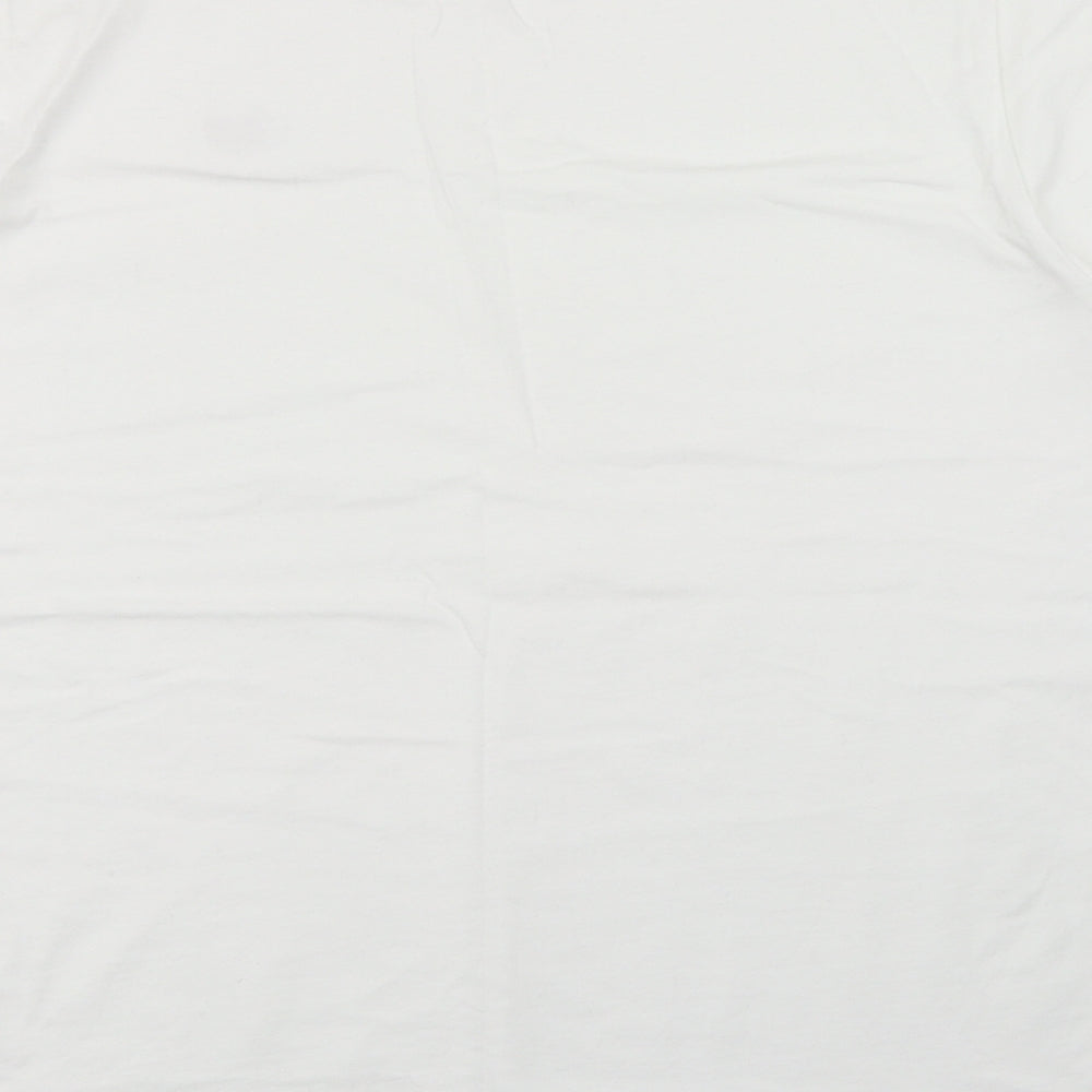 New Balance Mens White  Cotton  T-Shirt Size XL Roll Neck