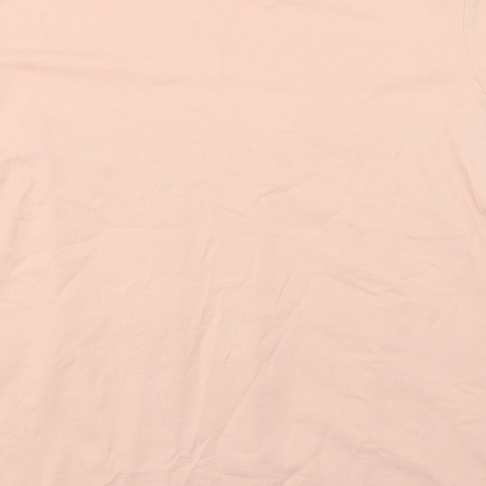 Dunnes Stores Womens Pink  Cotton Basic Blouse Size L Round Neck