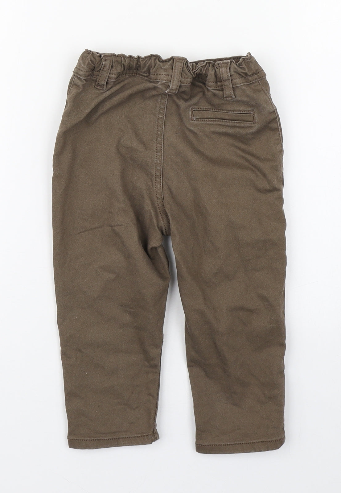H&M Boys Brown  Cotton Jogger Trousers Size 12-18 Months  Button