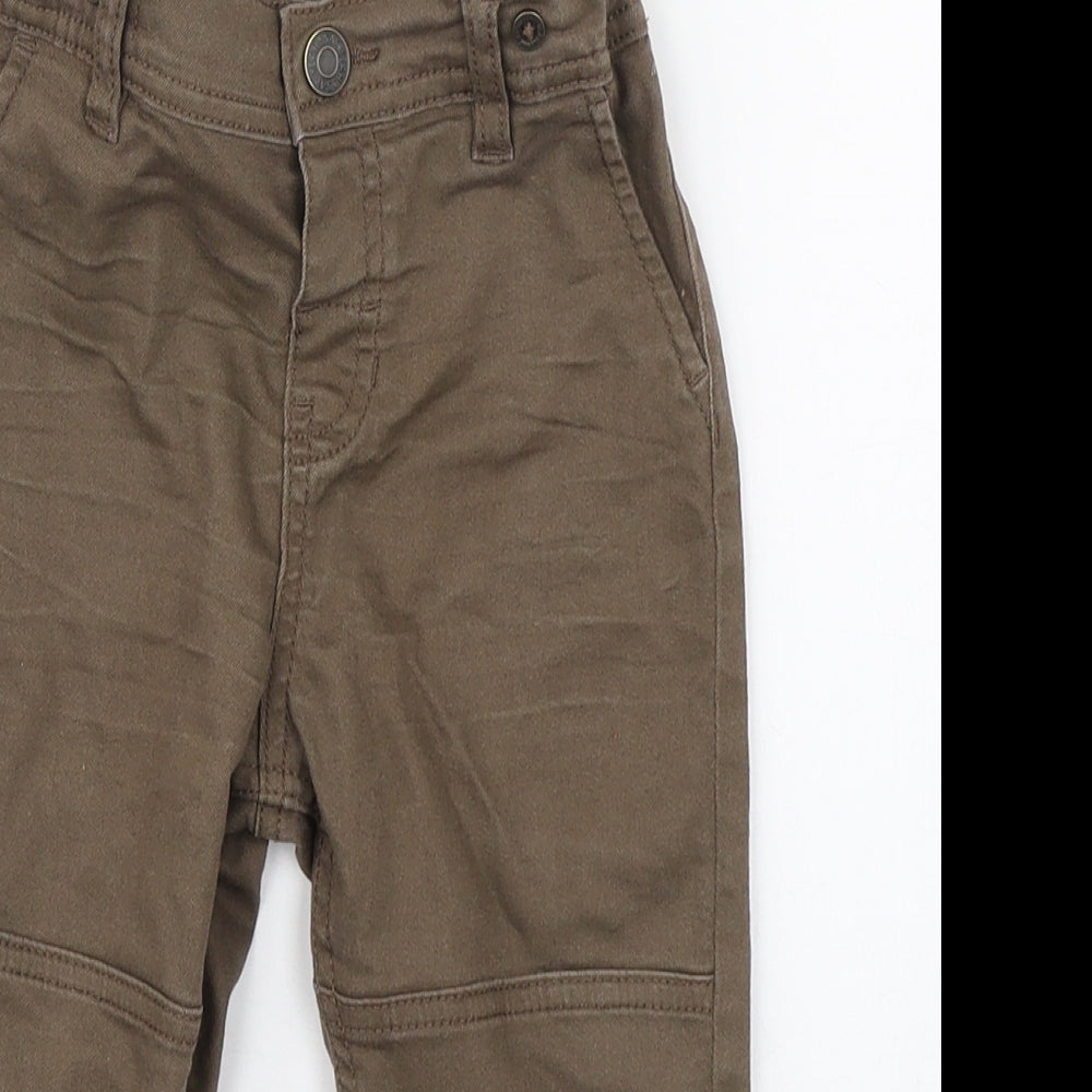 H&M Boys Brown  Cotton Jogger Trousers Size 12-18 Months  Button