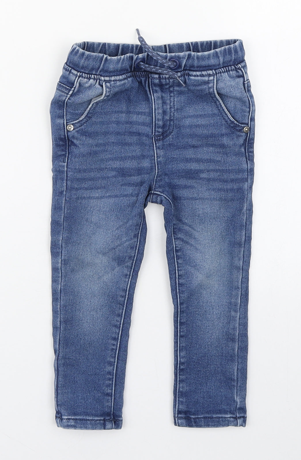 Dunnes Stores Boys Blue  Cotton Jogger Trousers Size 12-18 Months