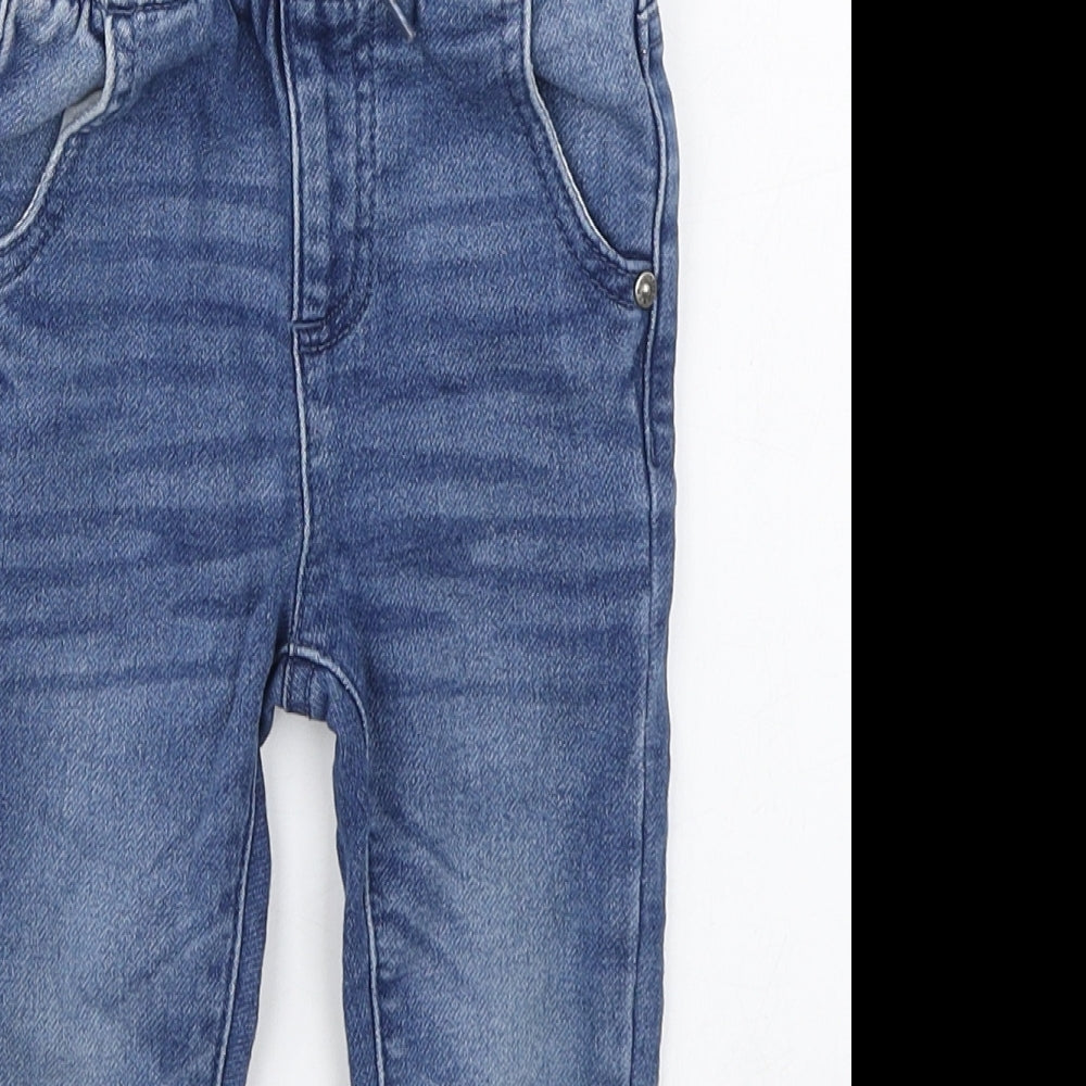 Dunnes Stores Boys Blue  Cotton Jogger Trousers Size 12-18 Months