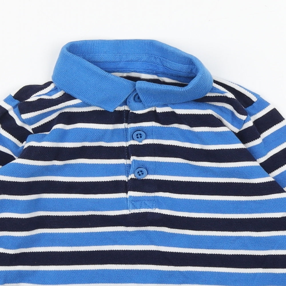 Dunnes Stores Boys Multicoloured Striped 100% Cotton Basic Polo Size 12-18 Months Collared Button