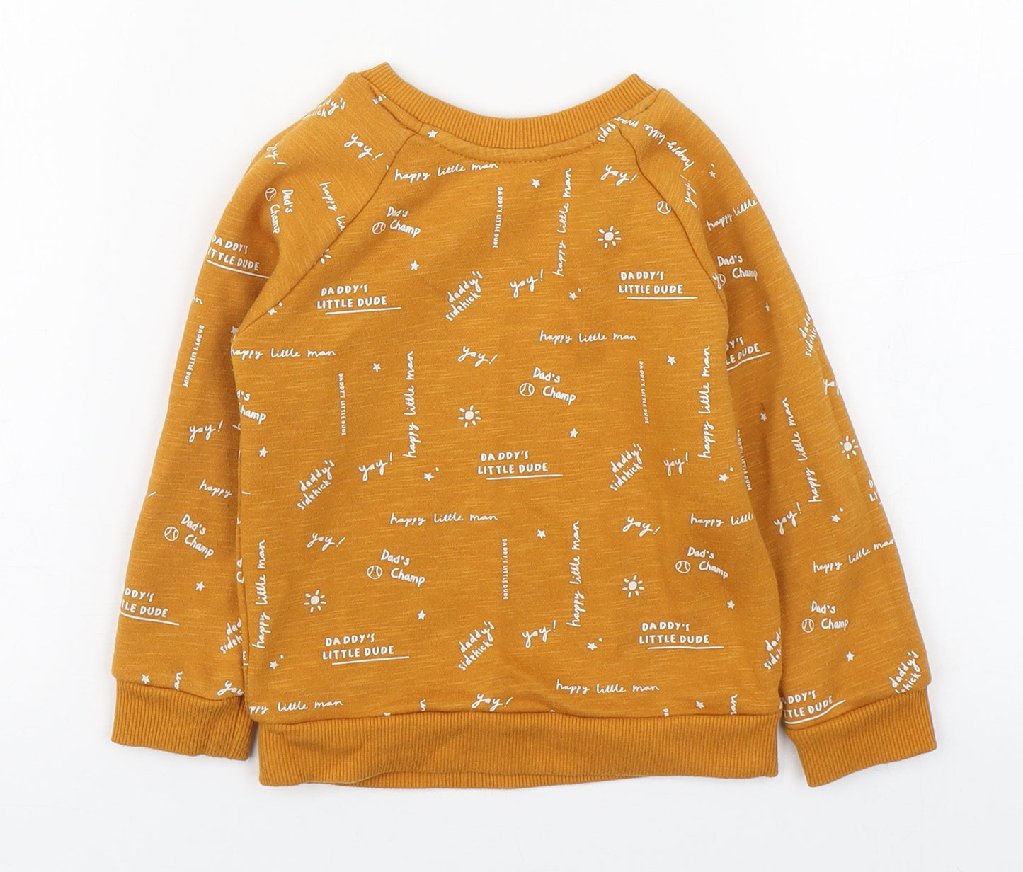 Primark Boys Orange Geometric Cotton Pullover Jumper Size 18-24 Months  Pullover