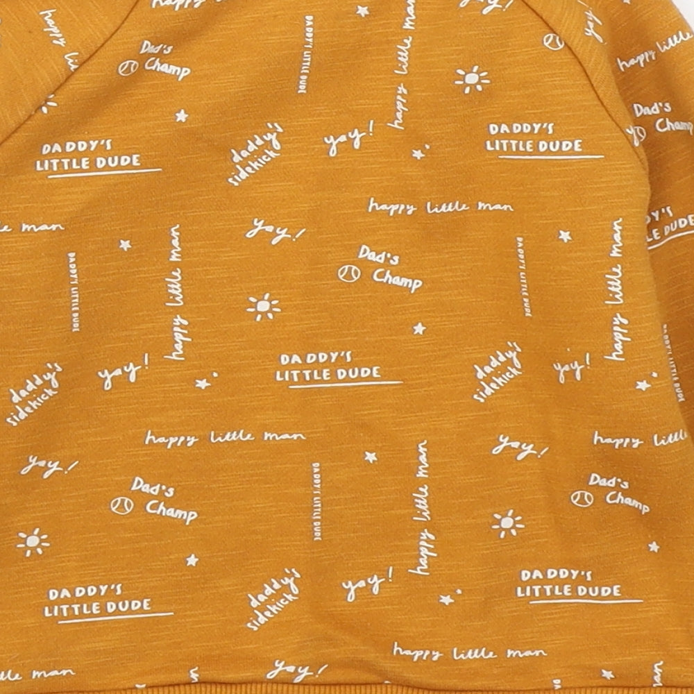 Primark Boys Orange Geometric Cotton Pullover Jumper Size 18-24 Months  Pullover