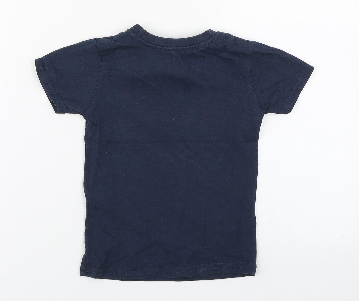 Primark Boys Blue  100% Cotton Basic T-Shirt Size 18-24 Months Round Neck Pullover - Be You