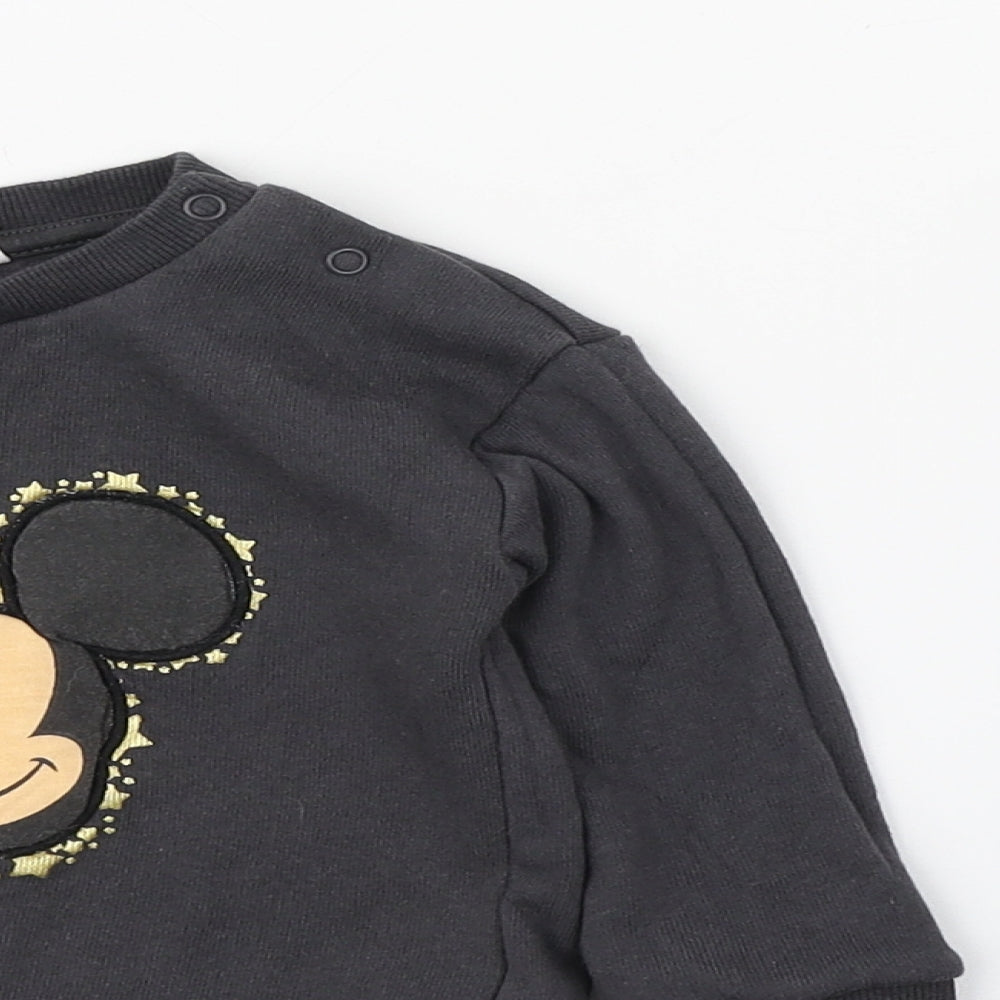 Disney Baby Grey  100% Cotton Trousers Outfit/Set Size 12-18 Months  Pullover - Mickey Mouse