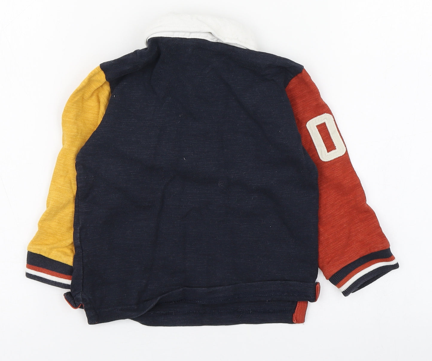 NEXT Boys Multicoloured Colourblock 100% Cotton Basic Polo Size 18-24 Months Collared Button