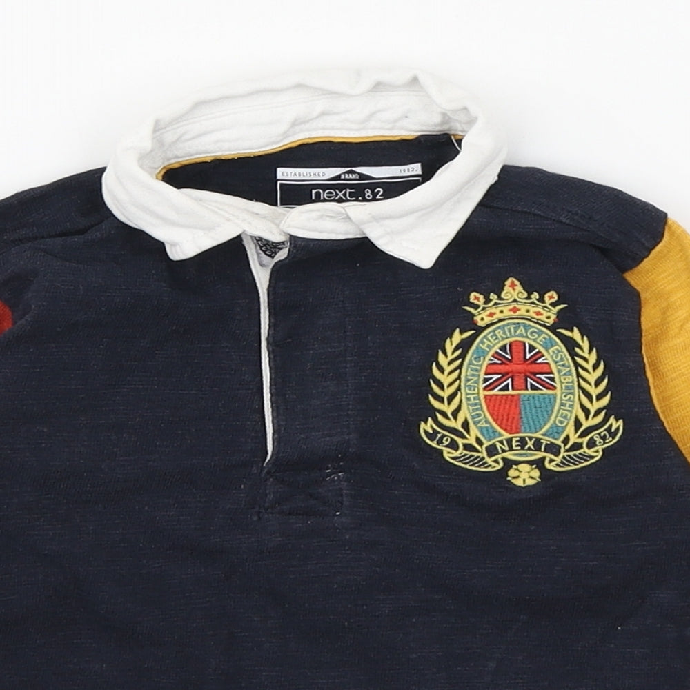 NEXT Boys Multicoloured Colourblock 100% Cotton Basic Polo Size 18-24 Months Collared Button