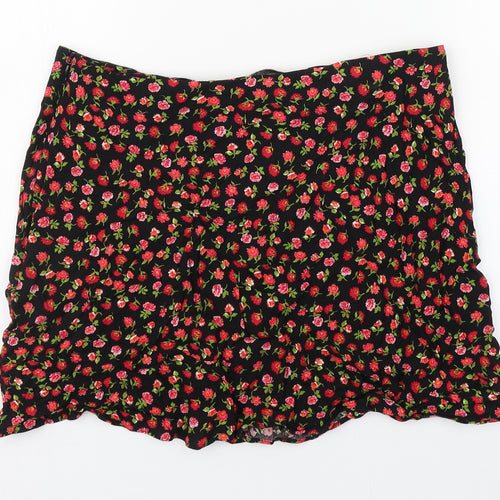 Primark Womens Multicoloured Floral Viscose Mini Skirt Size 10   Zip