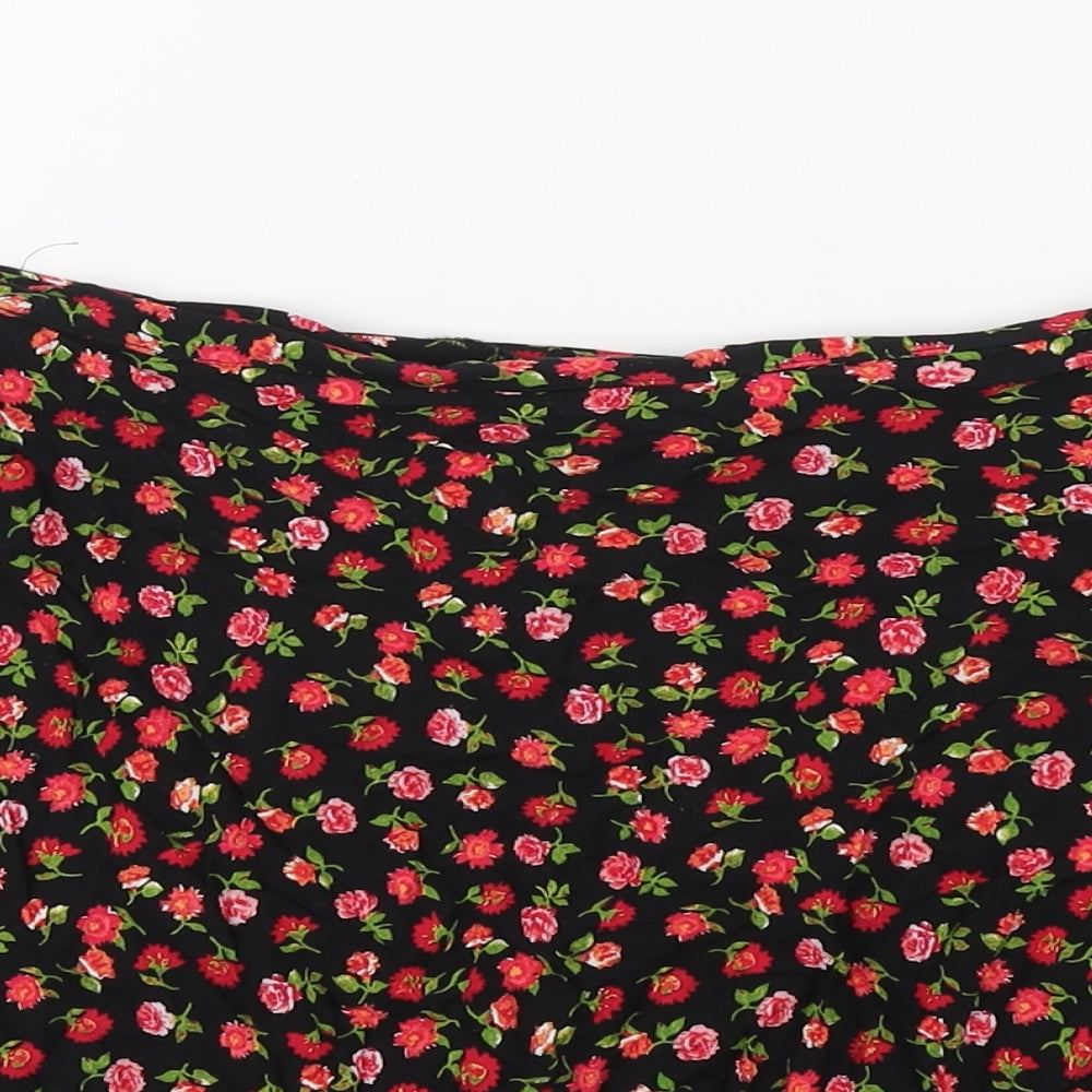 Primark Womens Multicoloured Floral Viscose Mini Skirt Size 10   Zip