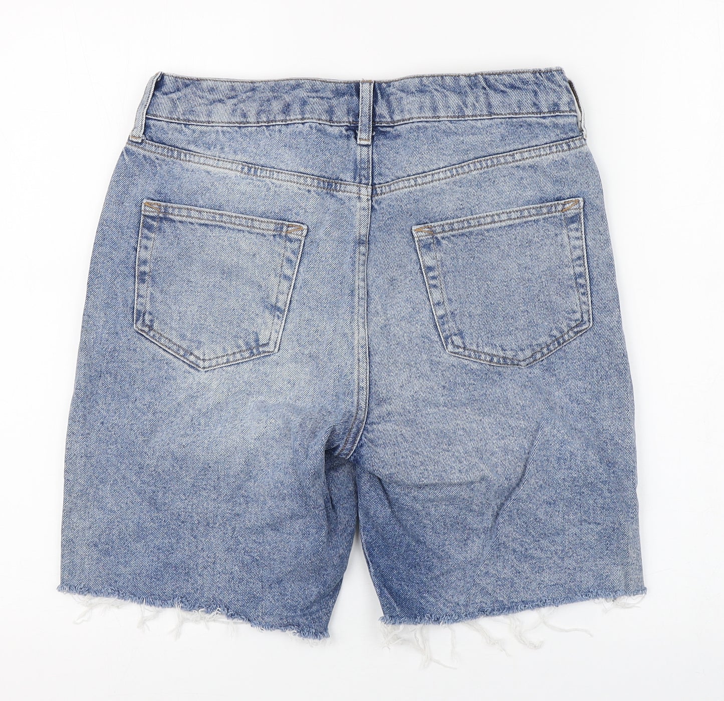 Topman Mens Blue  Cotton Sweat Shorts Size 30 in L8 in Regular Button