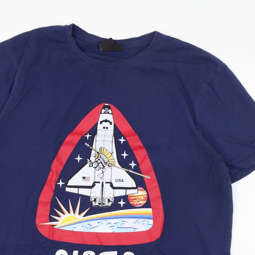 Primark Mens Blue  Cotton  T-Shirt Size XL Round Neck  - NASA