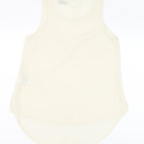 VERO MODA Womens Ivory  Polyester Basic Blouse Size M Round Neck