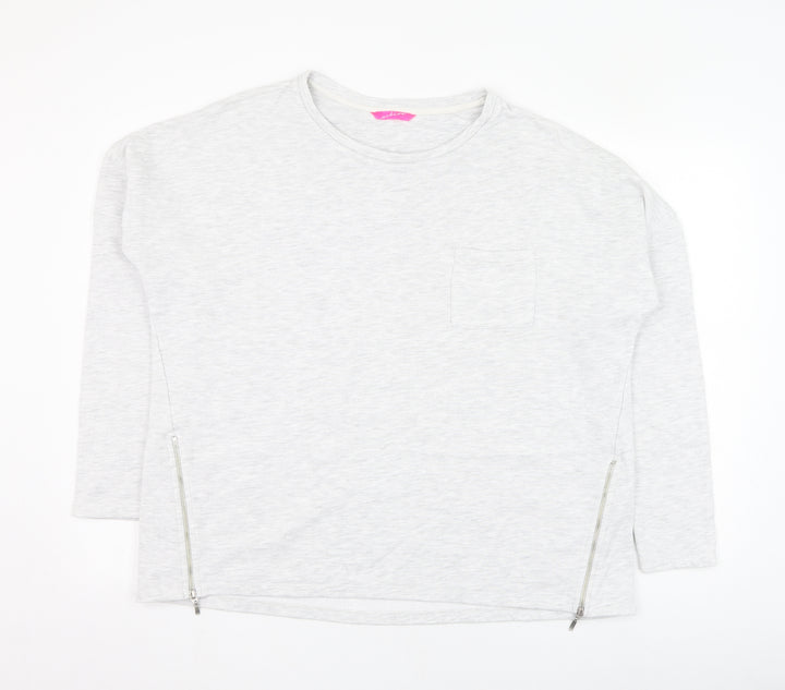 Marks and Spencer Womens Grey  Cotton Pullover Sweatshirt Size 16  Pullover