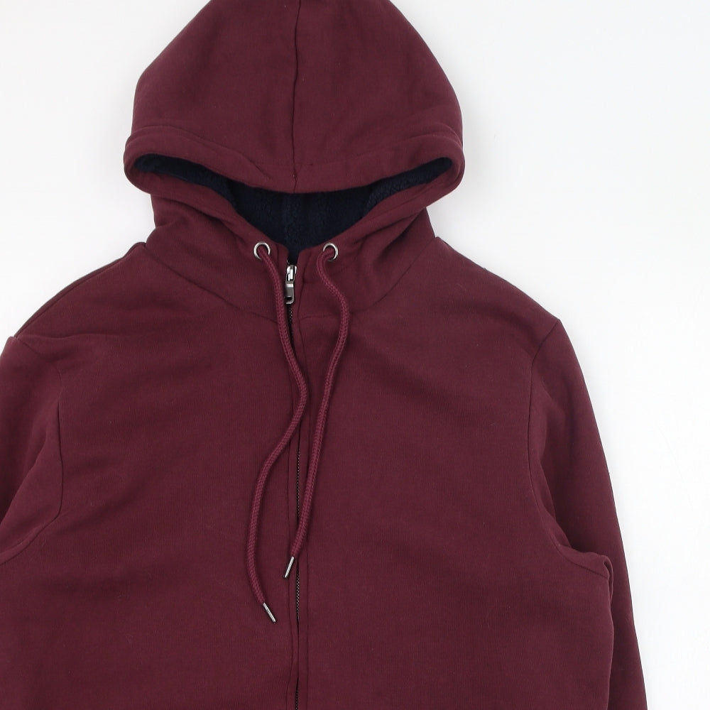 Dunnes Stores Mens Red  Cotton Full Zip Hoodie Size XL