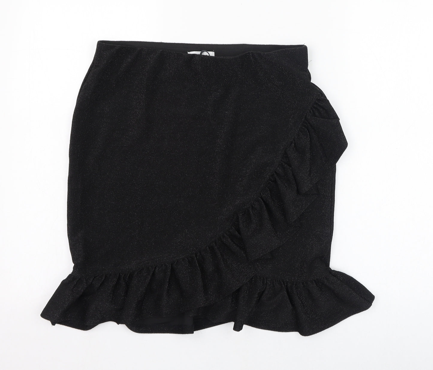 Pieces Womens Black  Polyester Straight & Pencil Skirt Size L