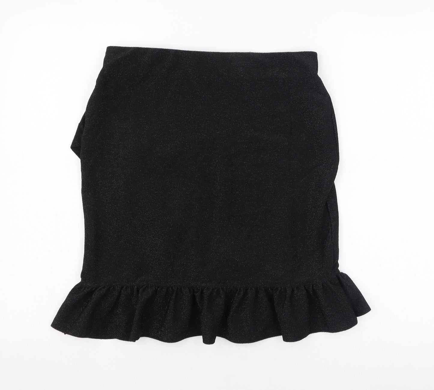 Pieces Womens Black  Polyester Straight & Pencil Skirt Size L