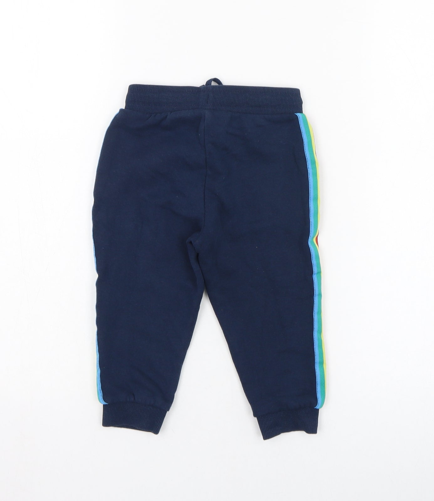 Matalan Boys Blue  Cotton Jogger Trousers Size 12-18 Months  Pullover - Rainbow