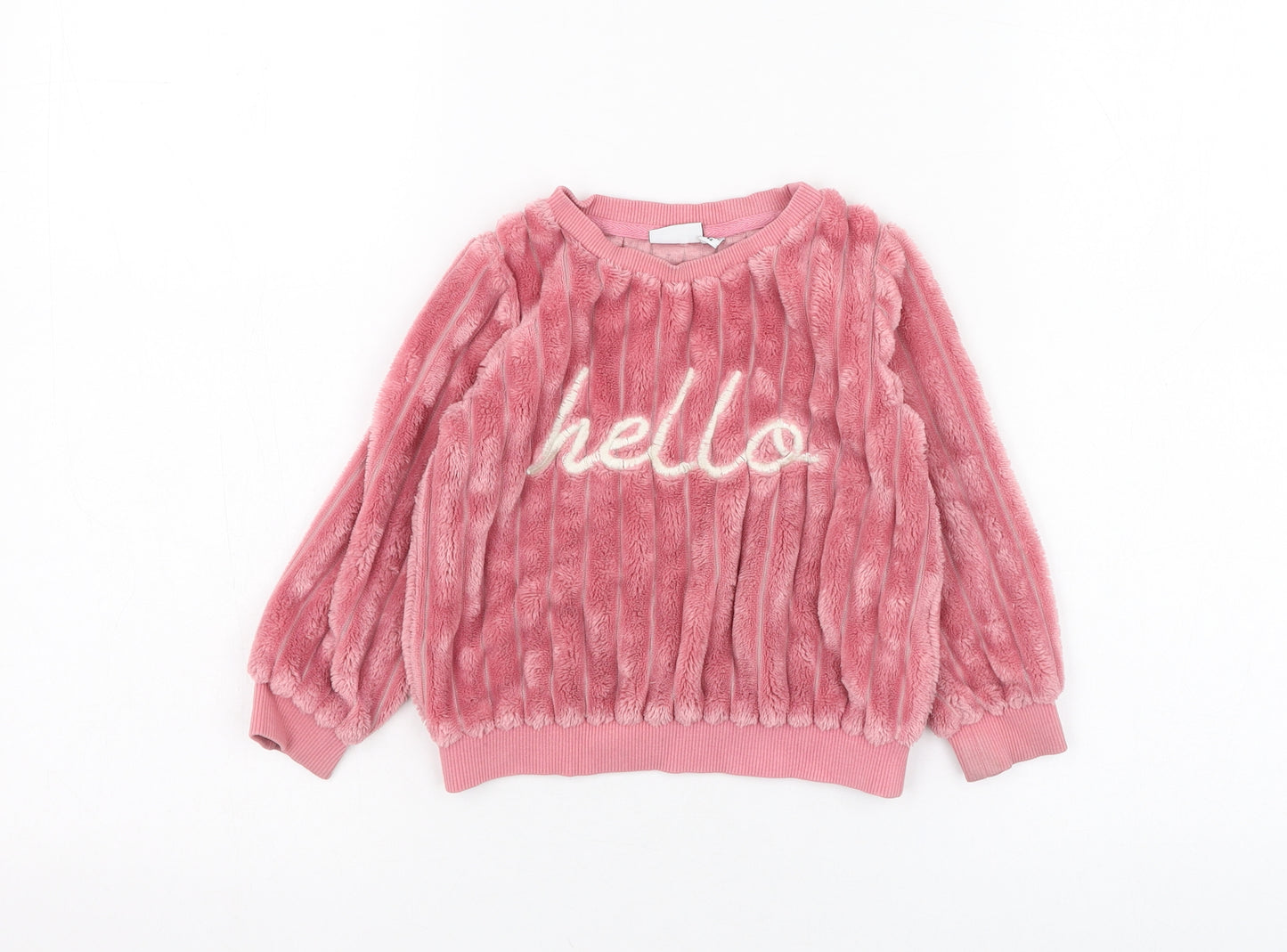 name it Girls Pink  Polyester Pullover Jumper Size 18-24 Months  Pullover - Hello