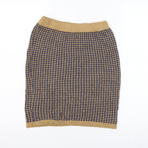 Atmosphere Womens Brown Houndstooth Viscose Straight & Pencil Skirt Size 8